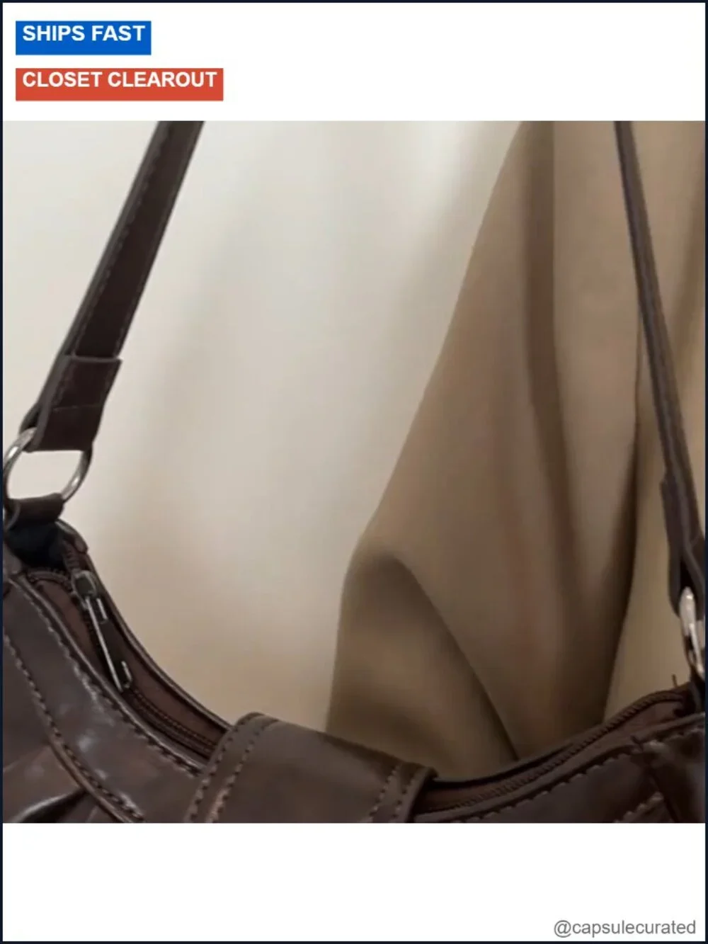 Y2K Hobo Bag for Women, Faux Leather Shoulder Purse Goth Punk Crescent Underarm